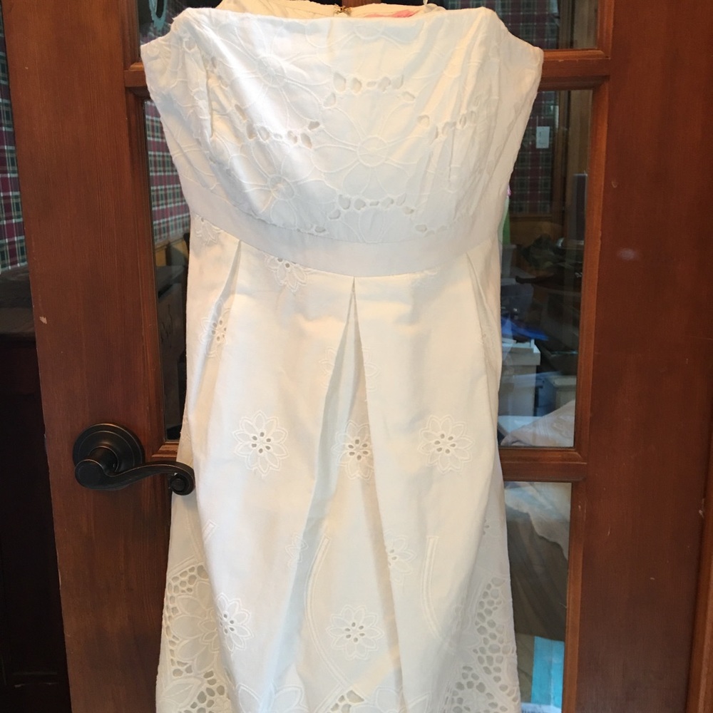 Lilly Pulitzer White Pleated Strapless Sundress - Picture 16 of 16